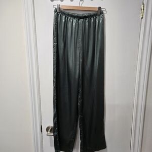 Green Satin Trouser Pants